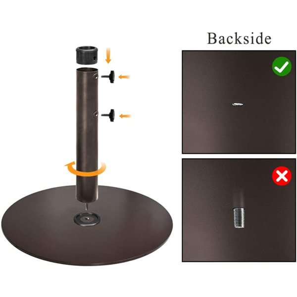 Arlmont & Co. Hefin Round Steel Free Standing Umbrella Base with Bonus